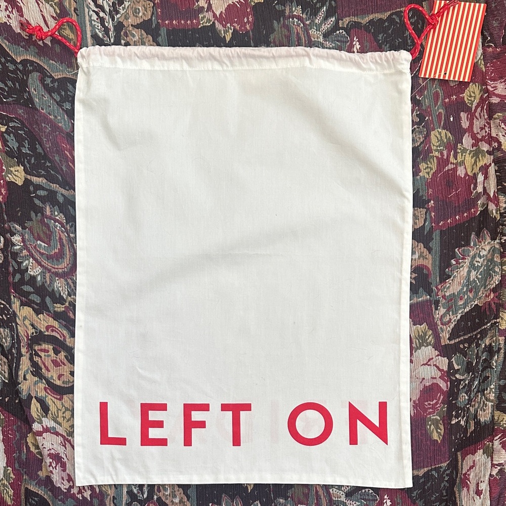 Left on Friday White Drawstring dust Bag x2